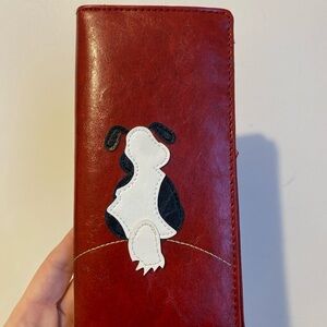 Lavishy Red Leather Dog Vegan Wallet